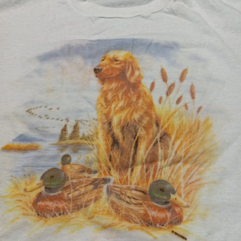 Vintage Golden Retriever graphic Single stitched T-shirt